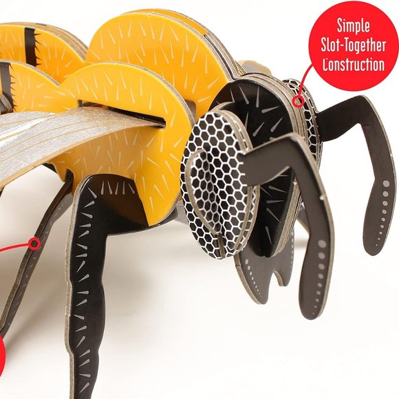 NEW DIY HONEY BEE MODEL Flapping Wing Eco Friendly Cardboard Craft Kit 3D Puzzle - Picture 7 of 16